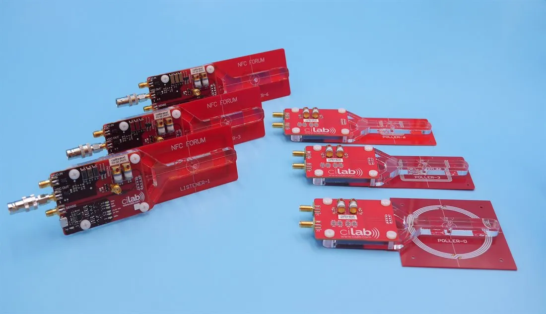 cilab NFC Forum reference antenna family — POLLER-0/3/6 and LISTENER-1 / R-3 / R-6 boards