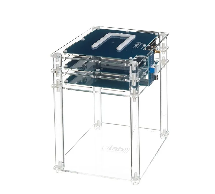 cilab ISO 10373-6 reference PCD antenna assembly on its calibrated acrylic mount